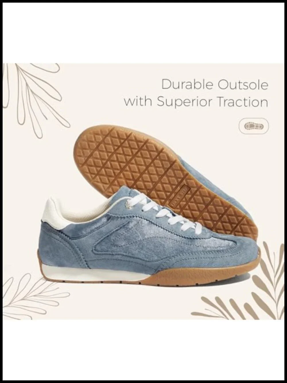 Retro Casual Fashion Sneakers Anti-Slip Walking Shoes with Beaded Shoelace